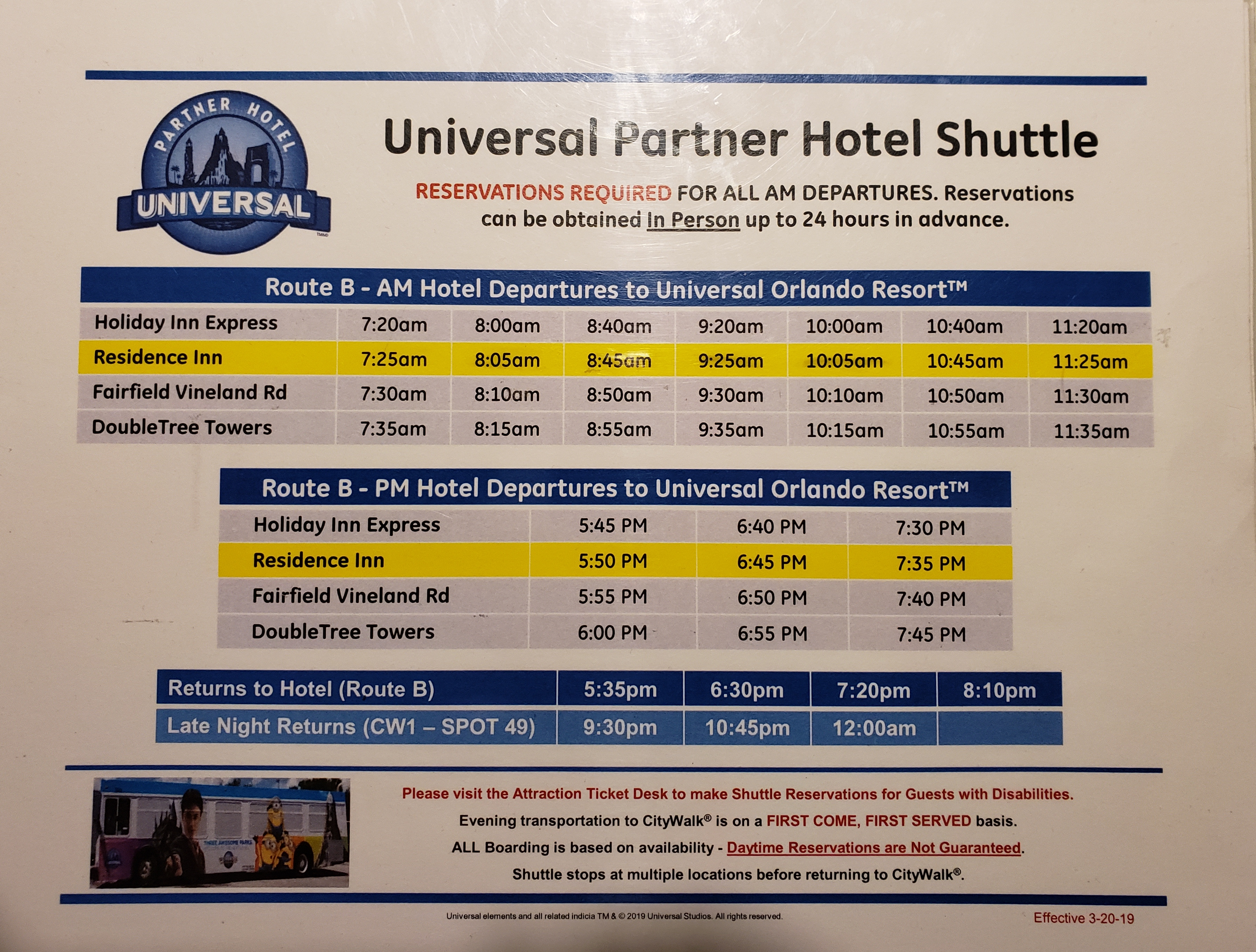 Universal Studios Orlando Hotel Shuttle